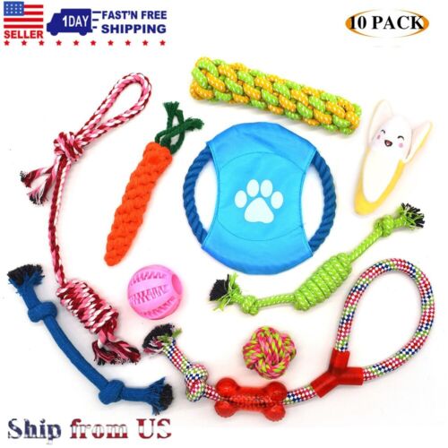 6/10X  Dog Rope Toys Braided Rope Chew Play Aggressive Chewers lot Ball Toys