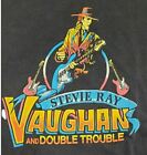 RARE Stevie Ray Vaughan Vintage Double Trouble 1986 Short Black T-shirt S-5XL