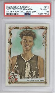 New ListingVICTOR WEMBANYAMA PSA 10 2023 TOPPS ALLEN GINTER 271 ROOKIE SILVER HOT BOX RC 96