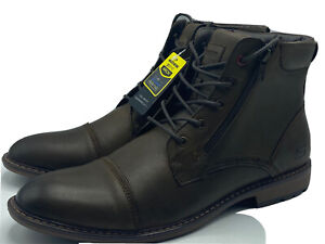 Skechers Boots Men's Size 10 Memory Foam Presented Remigo Leather Dark Brown