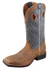 Twisted X Mens Ruff Stock Boots Bomber Brown/Blue #MRS0027 ~ Reg & Wide Sizes!