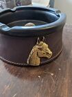 Rare Vintage Equine Cigar Leather Wrapped Ashtray - Made In England