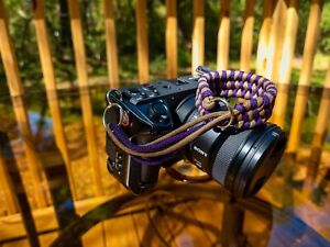 Custom Hand Made Purple and Tan/Brown Saftey Paracord 550 camera wrist strap.