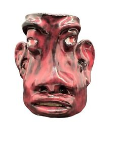 New ListingHandmade Folk Art Pottery Ugly Face Vase/Figure - Artist Signed