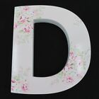 Simply Shabby Chic D Letter Initial Pink Rose Flower Print Wall Hanging Decor