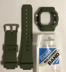 CASIO Original G-shock Watch Band  DW-5600M-3 Green Strap & Bezel  DW5600M