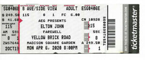 ELTON JOHN Ticket 4/6/20 2/22/22 NYC Madison Square Garden NY Farewell Tour