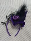 Velvet Purple Witch Mini Hat Headband Costume For Renaissance Faire Or Halloween