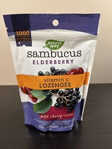 Nature's Way Sambucus Elderberry Vitamin C Lozenges Wild Cherry Exp 04/25