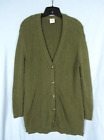 CABI #3536 Warm RIBBED KNIT Olive BUTTON-UP Longline AERIAL SWEATER CARDIGAN S