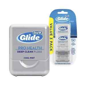 Oral-B Glide Pro-Health Deep Clean Cool Mint Lightly Waxed Dental Floss, Value 3