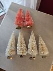 LOT (6) PINK AND WHITE BOTTLE BRUSH TREES ***FREE SHIPPING***