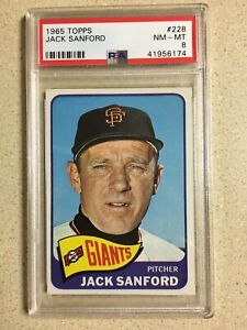 New Listing1965 Topps #228 Jack Sanford PSA 8 NM-MT GIANTS