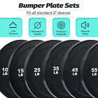 Twin Olympic Weight Plate Sets of 2in 10 to 55lb Bumper Plates for Home & Gym