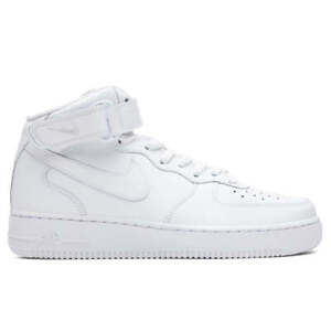 Nike Air Force 1 One Mid Triple White All Leather Original CW2289-111 Men's