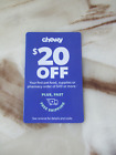 New ListingCHEWY $20 Off your First Order of $49 Coupon Card Food Pharmacy Supplies 7/31/24