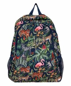 Tropical Jungle Animal Zoo Large Backpack Shoulder School Bag Satchel Travel Zip