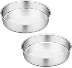 P&P CHEF 9½-inch Round Cake Pan Set of 2, Stainless Steel Bakeware Tier Cake Pan