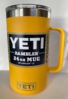 YETI ALPINE YELLOW  24oz Rambler Mug Tumbler LIMITED EDITION Coffee Cup HANDLE