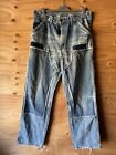 Vintage Carhartt Double Knee Distressed Faded Denim Pants Jeans USA Made 32 X 30