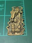 Antique RARE Chinese Diety Buddha Amulet Gold Wash Silver Repousse Amulet Charm