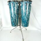 Ludwig Blue Oyster Bowling Ball Conga Drums 12x27
