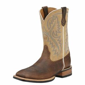 Ariat Mens Quickdraw Sq Toe Western Boots Tumbled Bark #10002224 MANY SIZES