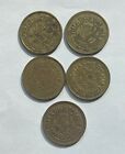 Lot Of 5 1980 - 1981 - 1982 Chuck E Cheese Tokens Pizza Time Theatre Game Coins