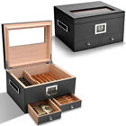 Spanish Cedar Humidor Desktop Humidor can Hold 20-35 Cigars with  Humidifier