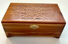 New ListingWooden Floral  Inlaid Dovetail Storage Jewelry Box