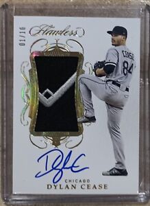 New Listing2020 Panini Flawless Dylan Cease Jumbo Patch On-Card Auto 01/10 White Sox RPA-DC
