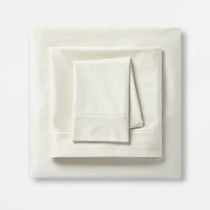 Queen 400 Thread Count Solid Performance Sheet Set Sour Cream - Threshold