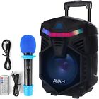 AVAH Portable PA Speaker System with wireless mic，Bluetooth Karaoke AVAH-TF8