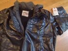 NWT, $180.  MSRP,  Levi's Men's Faux Leather Jacket w/ Hoodie Black  2XLT