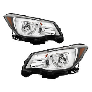 Pair Headlights For 2017 2018 Subaru Forester Halogen HeadLamps w/LED DRL (For: More than one vehicle)