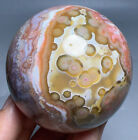 255g  NATURAL 8th vein  ocean jasper sphere  QUARTZ CRYSTAL ball stone HEALING