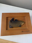 Clarence A Wells Haida Wood Jewelry Box Lid 3D Gold Salmon 11”x8”￼ Exc Signed