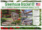 Greenhouse DIY Bracket Kit. Made in the USA. No Angled Cuts. Lumber not included