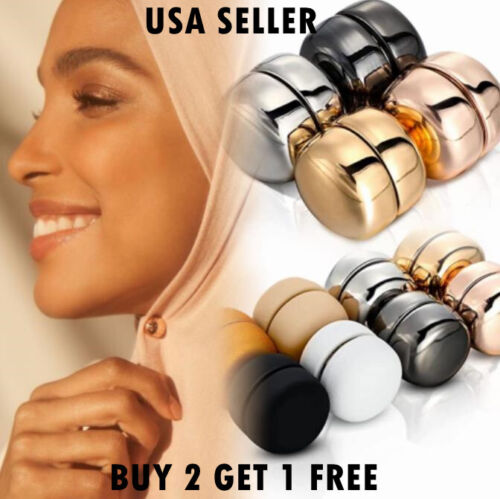 4PCS Set Metal Magnetic Hijab Clip Pin Brooch Strong For Muslim Scarf HeadScarf
