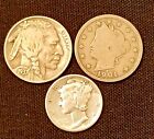 US Silver Mercury Coins Starter Collection Lot of 3 Rare Coins. NO CULL COINS.