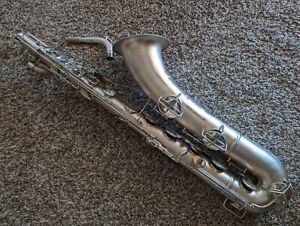 Conn 12M Transitional Baritone Saxophone Silver Plate SN:234563-Plays well!