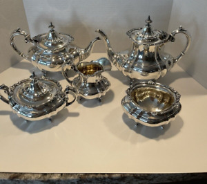 Vtg Reed & Barton Sterling Silver Hampton Court Pat. 5 Piece Tea Set No Mono C1