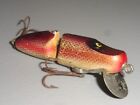 VINTAGE FISHING LURE WOODEN PAW PAW JOINTED SERIES #9340-J PURPLE SCALE C.1950's