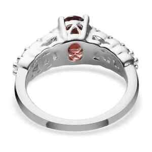 925 Sterling Silver Oval Garnet Gemstone Handmade Ring Cttw 1.4 Birthday Gifts