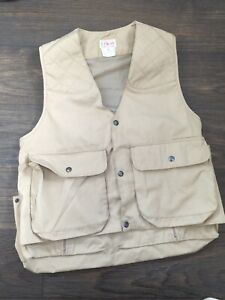 Vtg Orvis Mens Size Medium Brown Fly Fishing Vest Full Zip Multiple Pockets