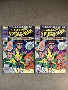 (2) The Amazing Spider-Man #337 1st Full Sinister Six II - Newsstand + Direct NM