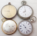 LOT OF 4 ANTIQUE SWISS POCKET WATCHES PARTS REPAIR