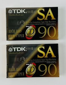 TDK SA-90 Blank Audio Cassette Tapes High Bias Type II New - Sealed (Lot Of 2)