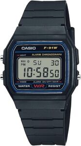 Original High Quality Casio Men's Black Watch F-91W-1Q Vintage Chronograph Watch
