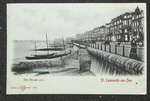 THE PARADE ST. LEONARD'S ON SEA ENGLAND UK HTL HOLD TO LIGHT POSTCARD (c. 1910)